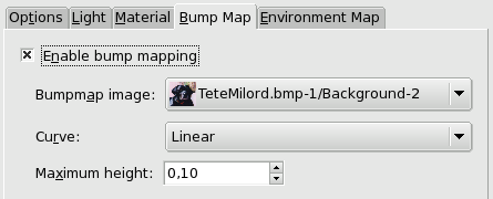 Bump Map options of the Lighting filter
