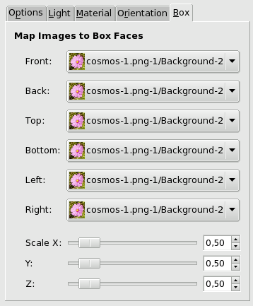 Box tab options