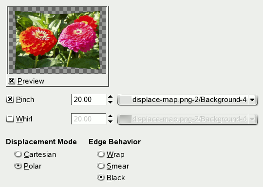 Displace filter options (Polar)