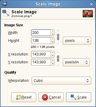 The Scale Image dialog